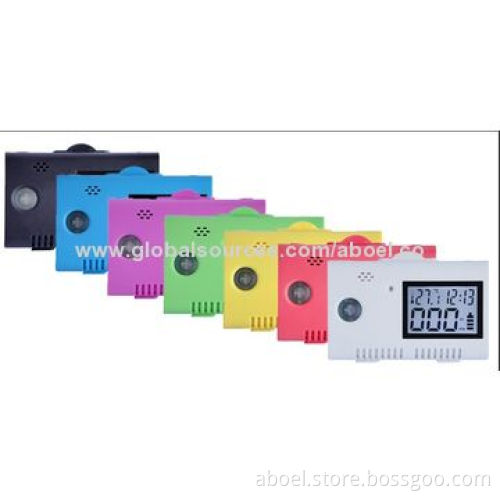7 Colors USB Carbon Monoxide Detector with LCD Display Time, Temp, Power